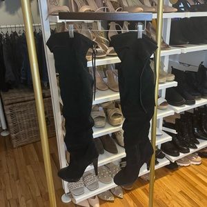 Black over the knee boots